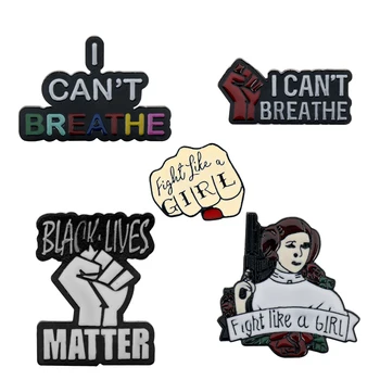 

Fight Like A Girl Charm Brooch Star Wars Princess Leia Lepel Pin Feminist One Girl Is Team Badge Broches Pins Brooches