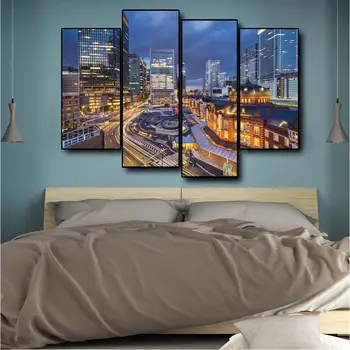 

City at Night Canvas Painting Art Wall Pictures Posters Prints for Living Room Home Decor No Framed