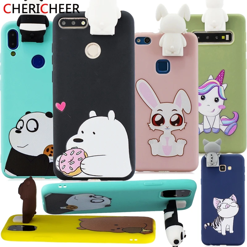 For Huawei Y6 2018 Case Prime 3D Rabbit Bear Stand Toys Cartoon Unicorn Dolls Silicone |
