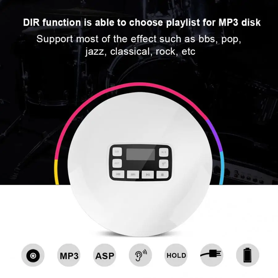 HOTT CD611T портативный противоударный Bluetooth Hi-Fi стерео CD музыкальный плеер с наушниками стерео cd плееры