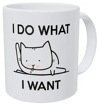 

Cat Licking A I Do What I Want 11 Ounces Funny Coffee Mug