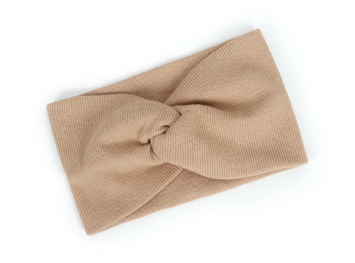 Camel Lovely Baby Girl Toddler Cross Hairband Headband Stretch Turban Head Wrap Headwear - Цвет: Camel