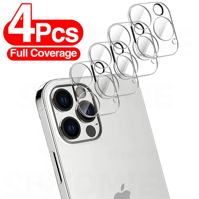 Cristal templado para cámara de móvil, Protector de pantalla para iPhone 11, 12 Pro, Max, XS, Max, X, XS, XR, 4 Uds.