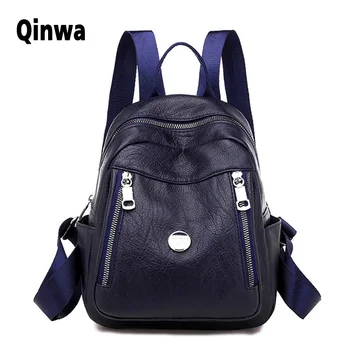 

2020 new Women Leather Backpack Small Backpack For School Teenagers Girl Sac A Dos Travel Bagpack Ladies Mochila Feminina
