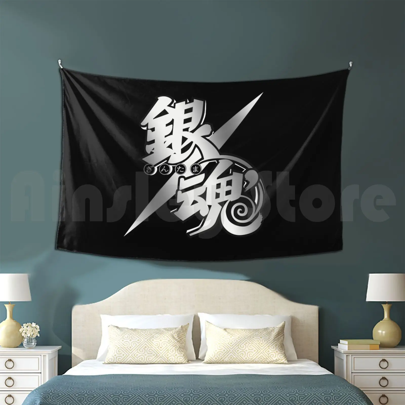 Gintama Logo Serie Arazzo Sfondo Appeso A Parete Gintama Anime Amkurai Sakata Gintoki Manga Silversoul