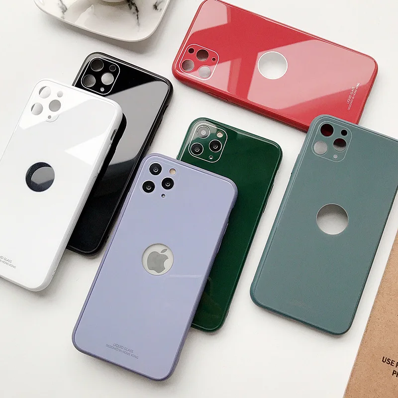 Tempered Glass Phone Case for IPhone 11 Pro XR XS Max 7 8 6 6S Plus Hard Protective Cases Anti-drop Lens Protection Cover | Мобильные