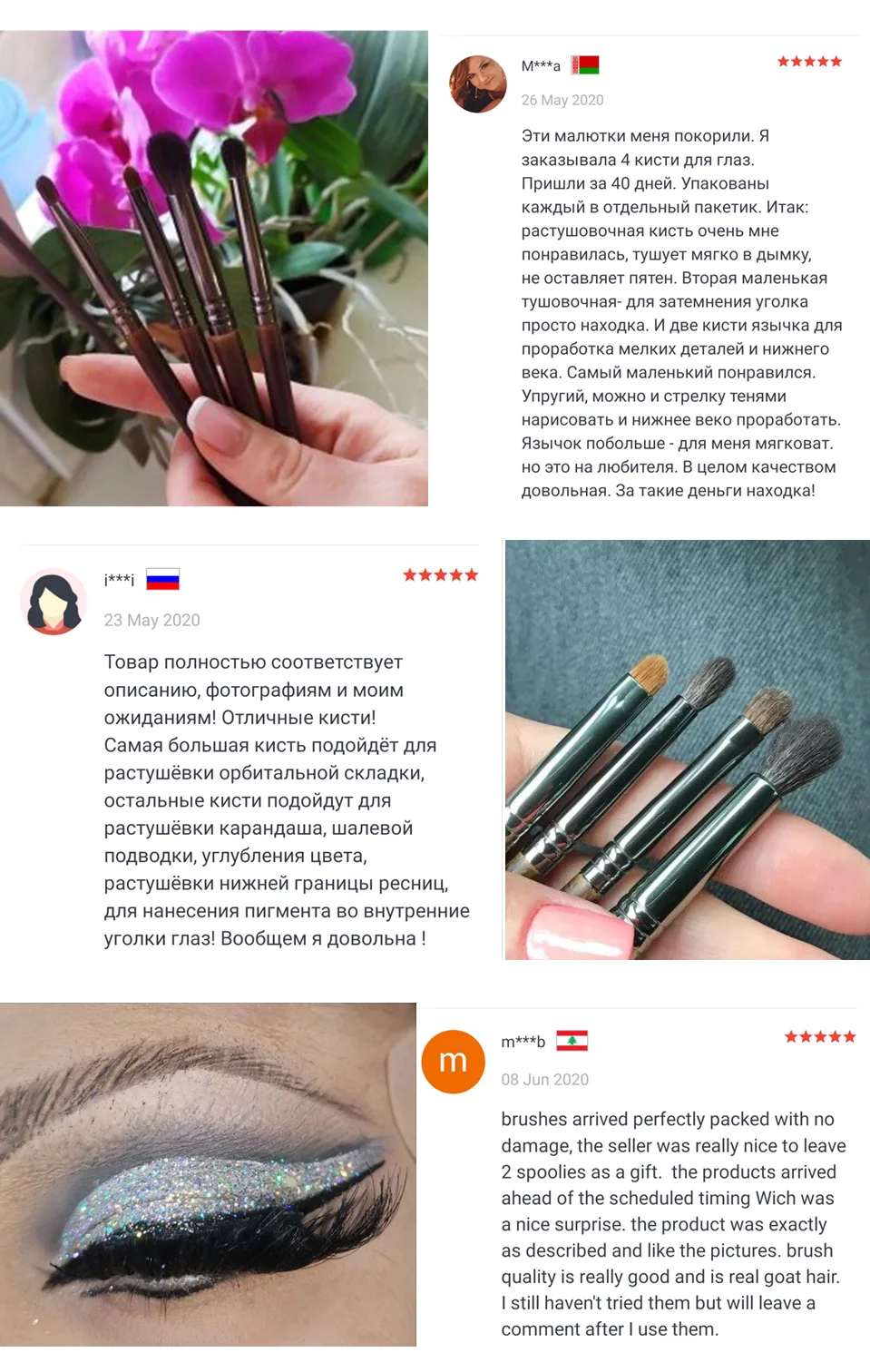 OVW Point Shader Eye Brush Set Horse Hair Tapered Smudge Crease Blending Eyeshadow Brushes Makeup Set brochas de maquillaje 4pcs