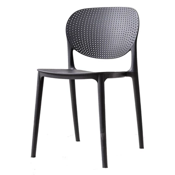 

Nordic plastic chair backrest dining chair simple home modern net red ins office creative thickening negotiation chair