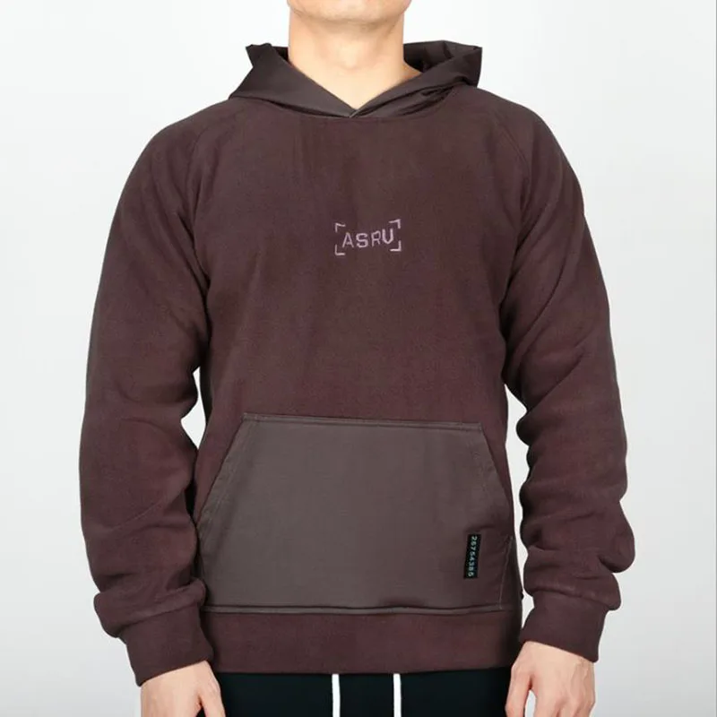 

Spring Autumn Men Hoodies Drawstring Leather Patchwork Hooded Sweatshirt Long Sleeve Male Casual Pullover Tops Blouse Hoodies