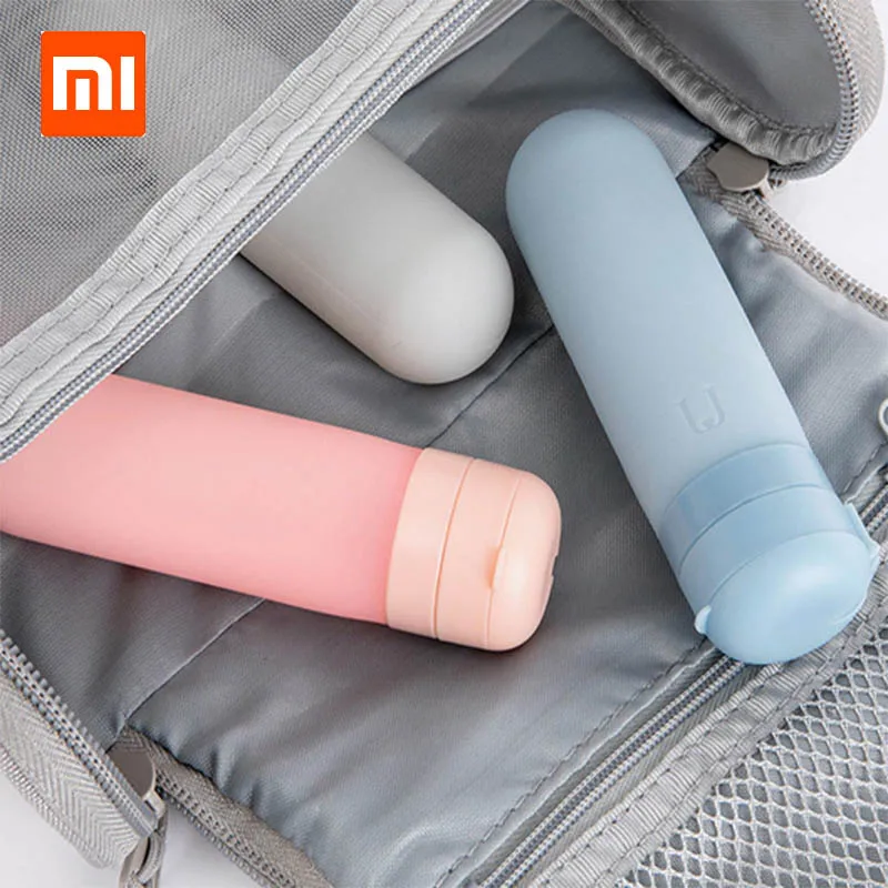 50 мл*3 шт. Xiaomi U Travel Sub бутылка силиконовая портативная дорожная Бутылка пищевой безопасности силиконовая дорожная Бутылка для путешествий для семьи путешествия.синий розовый серый