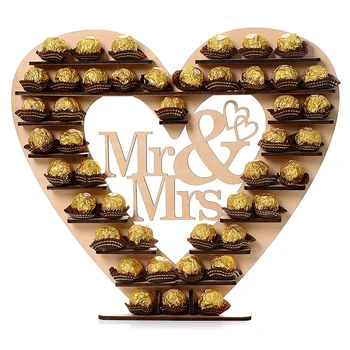 

1*Chocolate Display Stand Wooden Heart Chocolate Dessert Display Stand Holder Wedding Engagement Anniversary Decorations