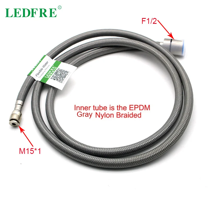 LEDFRE F1/2xM15*1 задний нейлоновый проводной кухонный смеситель выдвижной шланг для крана серый бюстгальтер