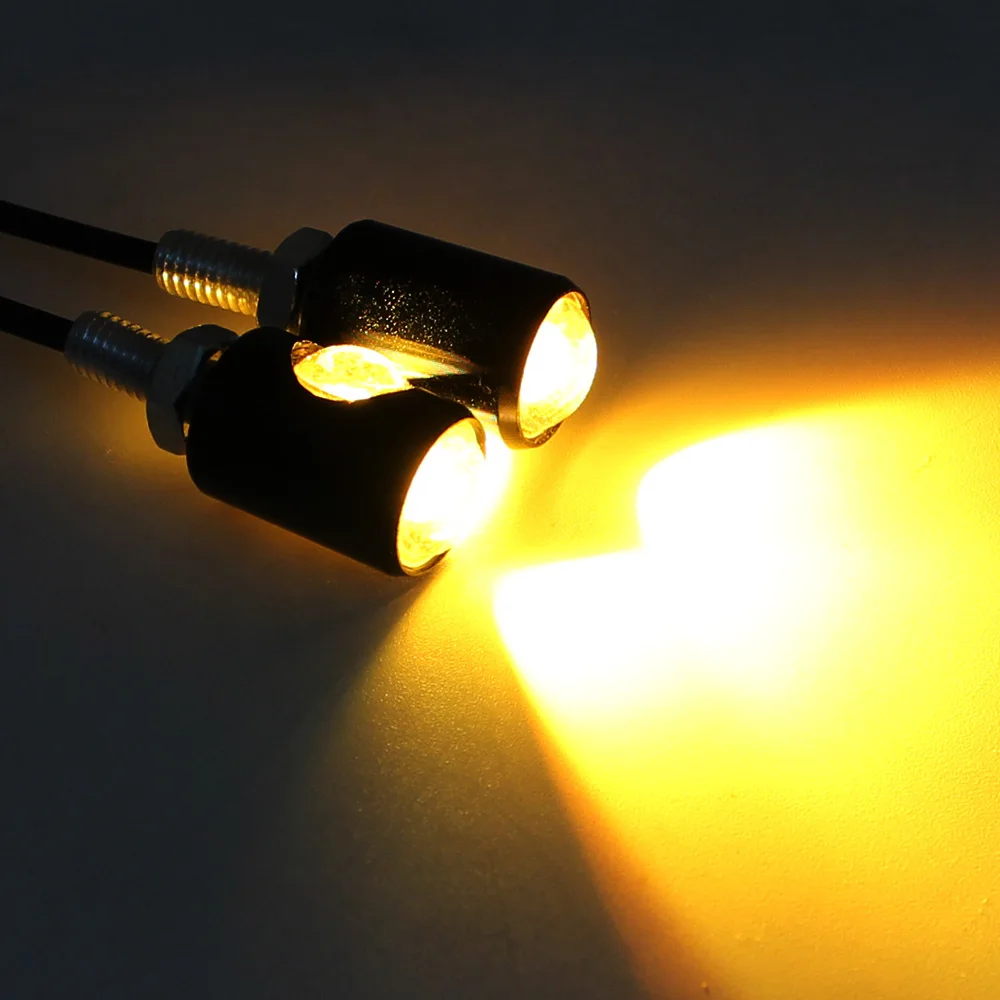 Universal 2pcs Motorcycle LED Mini Turn Signal Indicator  Eagle Eye Shape DC 12V White Yellow Indicators  for Kawasaki Honda KTM