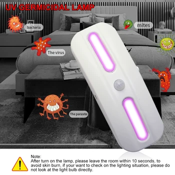 

1pc Rechargeable USB UV Sterilizer Lamp Eliminator Ultraviolet Sensor Light Uv Lamp UV Sterilization UV Sterilizer