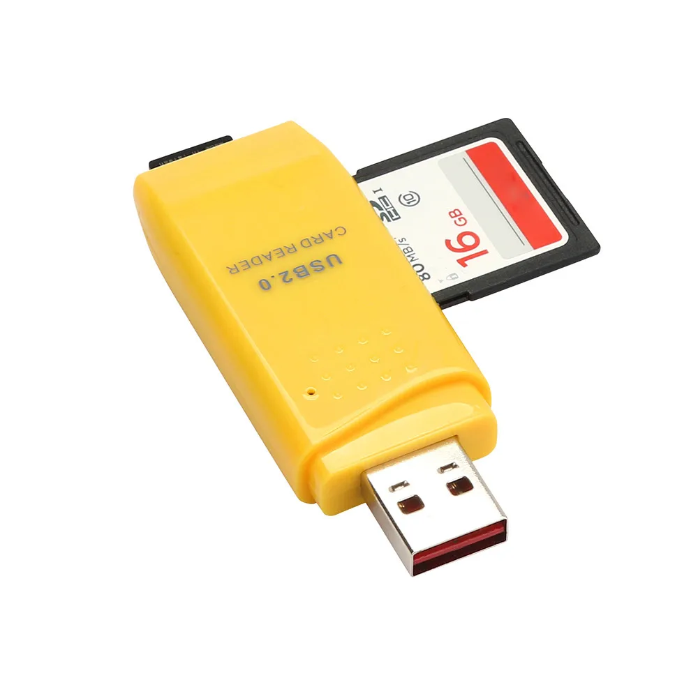 Кард-ридер Портативный высокоскоростной милый USB 2,0 Micro SD/SDXC TF кард-ридер адаптер Универсальный кард-ридер для планшета - Цвет: YE