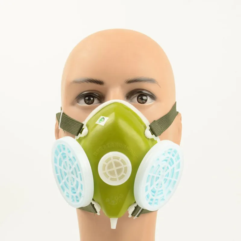

New Dual Anti-Dust Gas Respirator Mask Twin Chemical Spray Paint Safety Headwear
