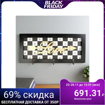 

Hooks decorative tree "chess. Love ", 5 х37х3,3 cm 5053094