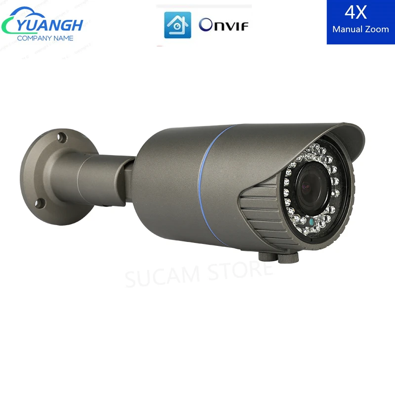 

Outdoor Video Camera 1080P Waterproof IR Night Vision Manual Zoom XMEye APP ONVIF 2MP Waterproof Home Security Camera