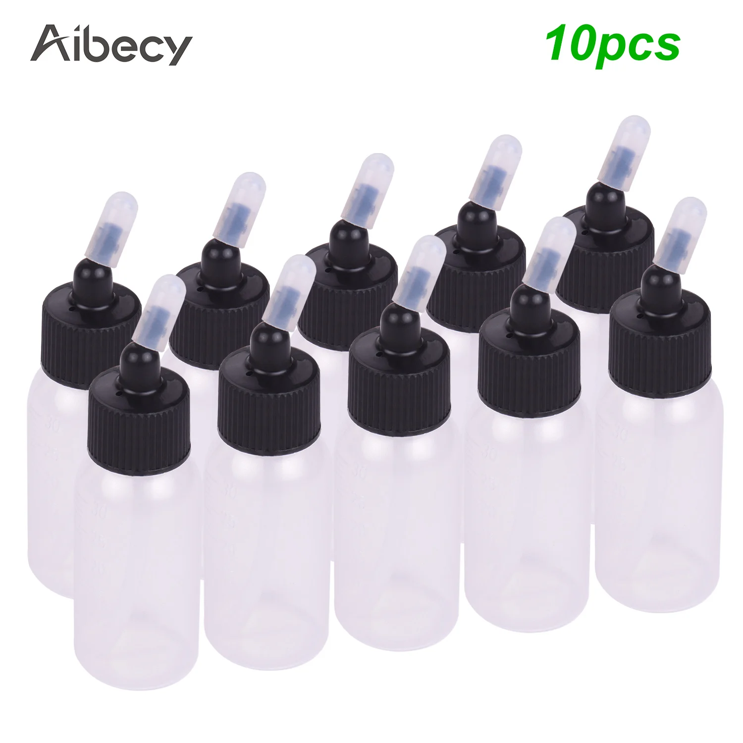 Aibecy Аэрограф краски бутылки банки коробка для горшков 10-каждый 1,2-унции(35cc) с адаптер с крышкой крышка шкала линии двойного действия сифон подачи