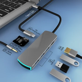 

8-in-1 USB C Adapter with 4K USB C to HDMI, USB C Charging, Gigabit Ethernet,3 USB 3.0, SD/TF Card Reader