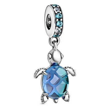 

Original Peacock Murano Glass Sea Turtle With Heart Pendant Beads Fit 925 Sterling Silver Charm Bracelet Diy Jewelry