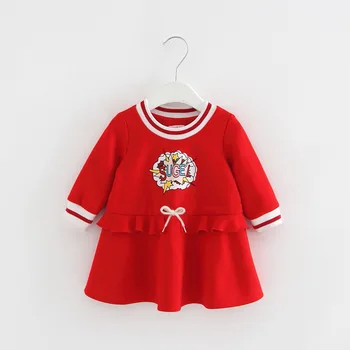 

2020 Autumn Winter Newborn Christmas Dress Cotton Toddler Kids Dress Casual Party Dresses for Girls Fashion Baby Red Clothing