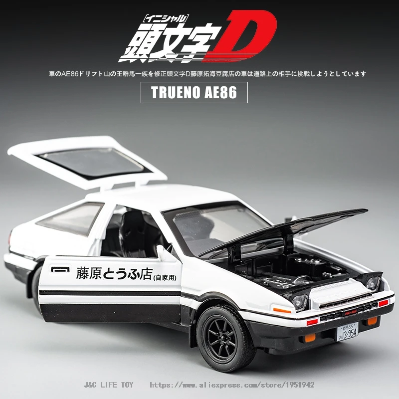 1:28 игрушечный автомобиль INITIAL D AE86 металлическая Игрушечная машина из сплава