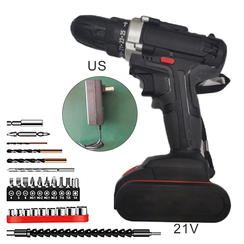 

21V Rechargeable Electric Drill Waterproof Cordless Tools For Tile Brick Steel