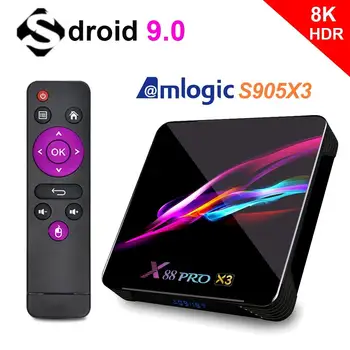 

X88 PRO Amlogic S905X3 Android 9.0 TV Box 4GB 128GB 8K Quad Core 1080p Set Top Box PK X96AIR H96 MAX X3