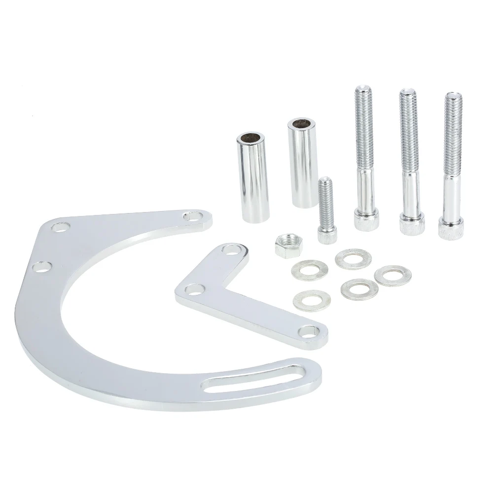 

SBC Chrome Low Mount Alternator Bracket SWP SB for Chevy 350 Short Water Pump