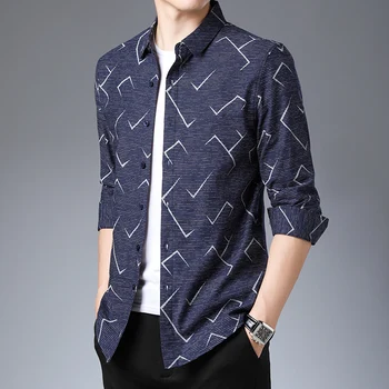 

2020 Fashion Brand Designer Shirt Mens Autumn Winter Long Sleeve Slim Fit Street Wear Casual Mens Clothes