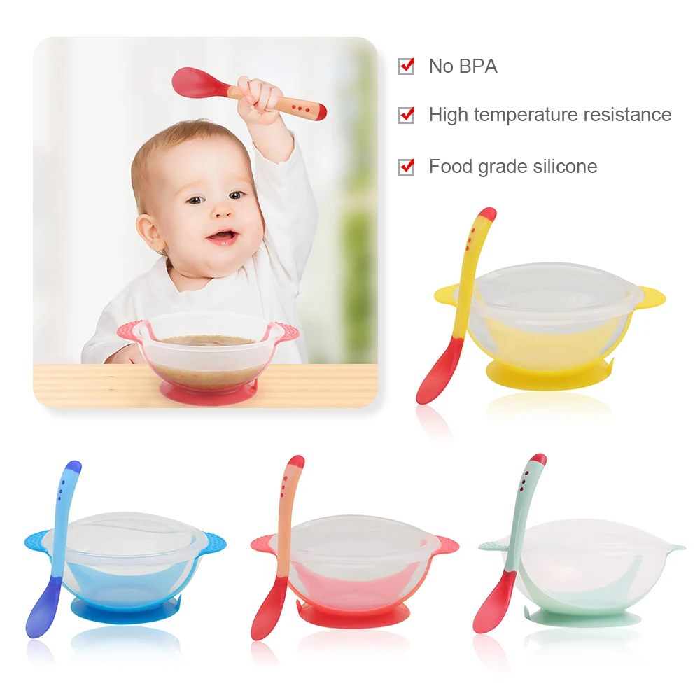 baby feeding bowl with spoon