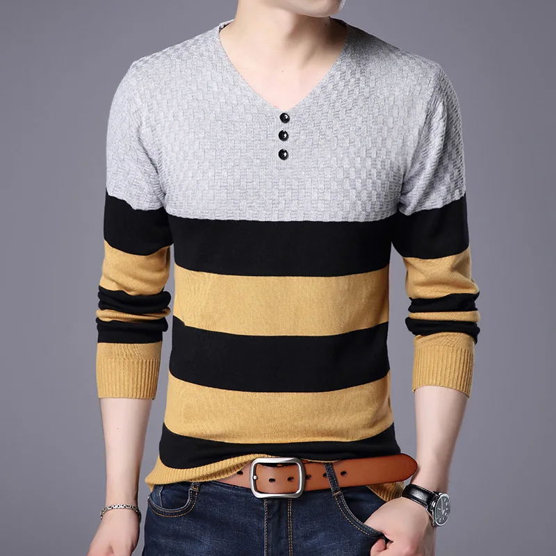 AIRGRACIAS Fashion Brand Sweater Men 2019 Autumn Winter Mens Sweaters Slim Pullovers Men Classic Knitwear Pull Homme Sweater