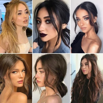 

XIYUE Hair Both Sides Long Bangs Hair Patch Invisible Pad Hair Patch Replace Thickened Wigs Long Straight Hair Patch