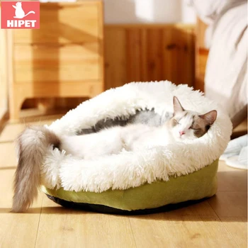 

Round Cat Nest Puppy Kennel Long Plush Winter Warm Waterproof Bottom Pet Cats Sofa Bed Soft Cozy Dog Sleeping Bed Mat