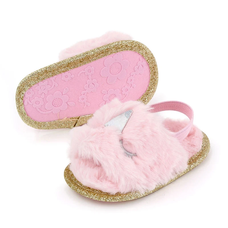 Unicorn Flock Baby Shoes Newborn Soft Sole Walking Shoes Indoor Infant Baby First Walkers Toddlers Slip-on Boys Girls Crib Shoe