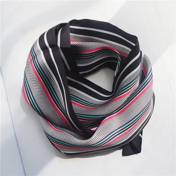 

J1309 New products in spring and summer stripe Restoring the ancients Little scarf Sharp angle Hair ribbon decoration