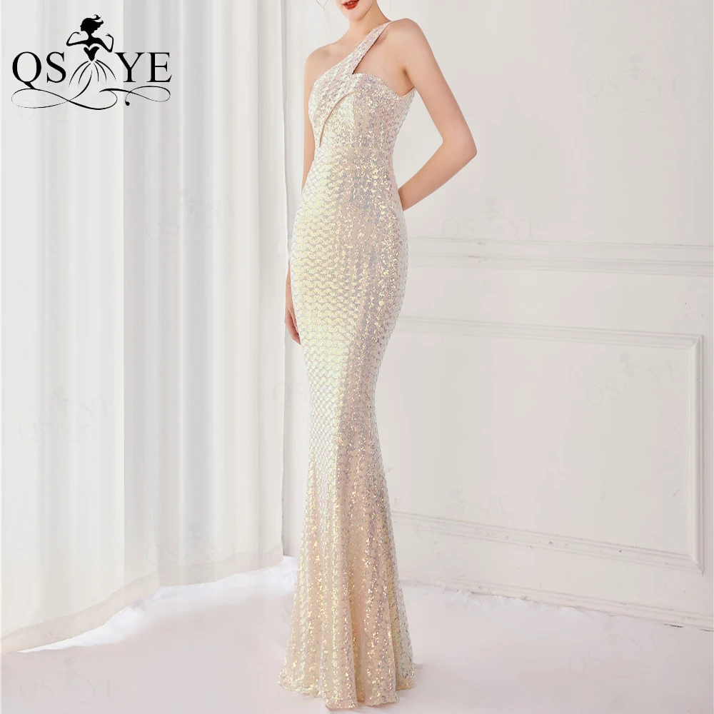 simple prom dresses Glitter Gold Prom Dresses Shiny Sequins Mermaid Evening Gown Sparkle Fit Party Formal Dress Without Split Women New Arrival Gown beautiful prom dresses