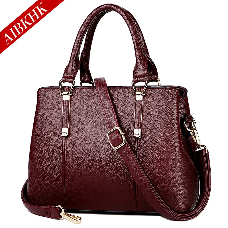 Роскошные брендовые сумки из натуральной кожи, повседневные сумки через плечо для женщин, модные женские сумки через плечо, сумка-мессенджер - Цвет: S9210-Burgundy