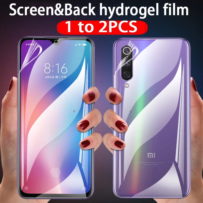 Película de hidrogel trasera para Xiaomi Mi 9 SE Mi9 Lite 9T Pro 9se 9 lite Mi9se Redmi Note 9t, protector de pantalla sin vidrio templado, 1 a 2 uds.