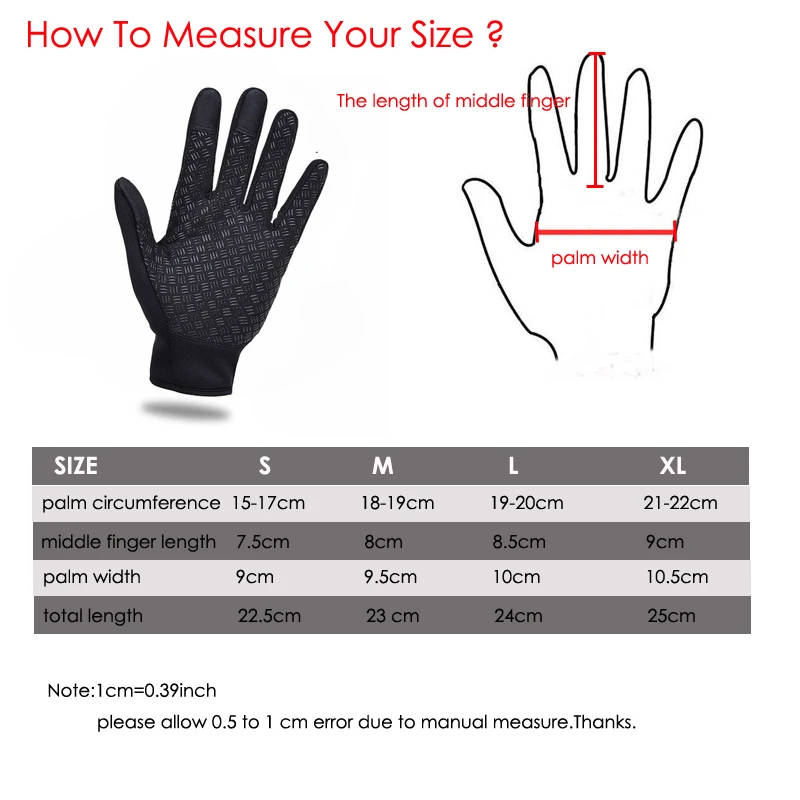 1 Pairs Gloves Anti Slip Windproof Thermal Warm Touchscreen Glove Breathable Tactico Winter Men Women Black Zipper Gloves tactical gloves