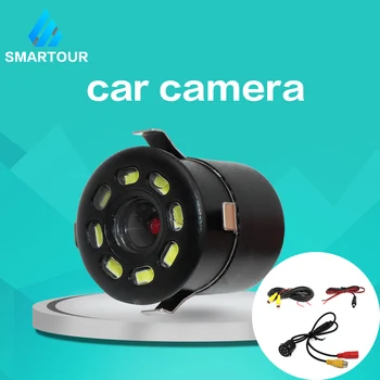 

Smartour Waterproof Car Rear View Camera 8 Round Night Vision Reversing Auto Car Parking Monitor CCD Wide Angel Degree HD Video
