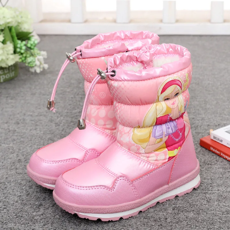 Детская обувь для девочек; ботинки; Новинка года; зимние водонепроницаемые сапоги принцессы; детская обувь; бархатные теплые ботинки