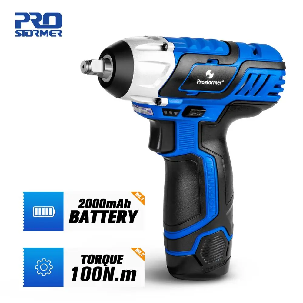 12V Электрический гаечный ключ 100NM крутящий момент 3/8 дюйма беспроводной 2000 мАч