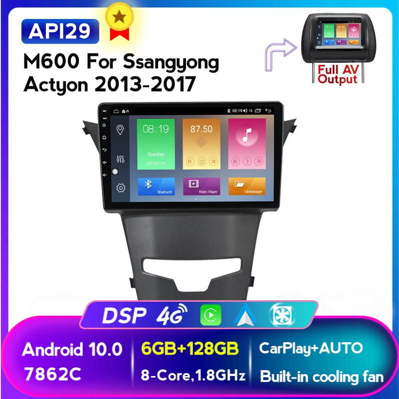 Автомобильный DVD-плеер MEKEDE 4G LTE 4 Гб + 64 ГБ Android 10 0 GPS-навигация для SsangYong Korando Actyon 2014