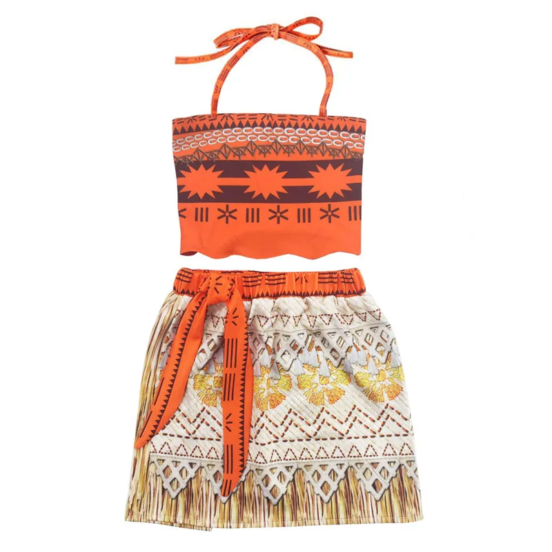 Новинка 2020 одежда для маленьких девочек Моана косплей платье принцессы детей