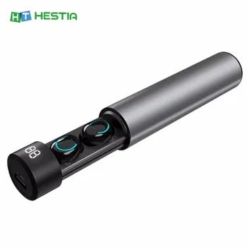 

Q19 Button 5.0 Bluetooth Earphone Big Light Ring LED Earset 2600mAh Cabin Waterproof IPX5 Wireless Earnuds for Mobile Charging