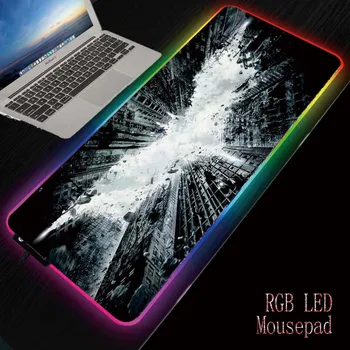 

MRGBESTRGB Batman Logo RGB LED Rainbow Backlit Large Computer Mouse Pad XXLGaming Mousepad Backlight Mause Pad Keyboard Desk Mat