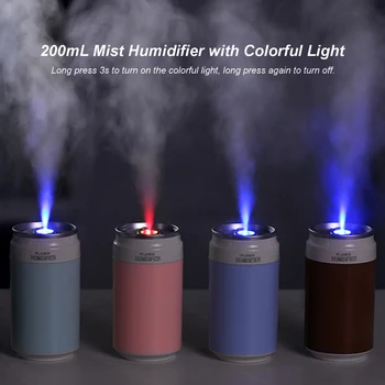 

200mL Mist Humidifier Diffuser with Colorful Light Quiet Humidifier Essential Oil Diffuser Desktop Night Light Humidifier