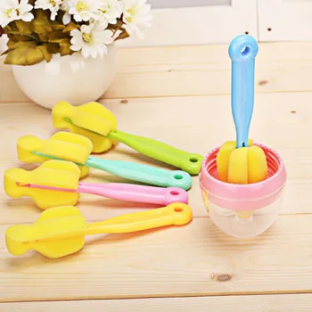 

Baby Milk Nipper Bottle Cleaning Brush 360 Degree Sponge Cleaner Cup Bottle Brushes new